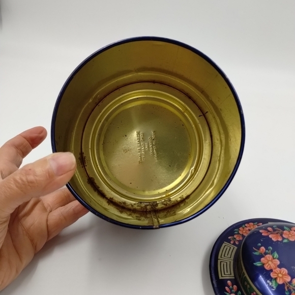 Japan Theme Tea Tin Daher Long Island Vintage Canister England 5.5" Tall w/Lid - Picture 11 of 14